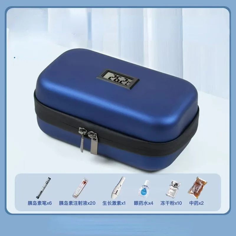 Refrigerated Display Case - 携帯型インスリンクーラー収納ケース 大型温度表示 2～8℃ ° 医療用冷蔵ポータブルバッグアイスパック薬箱