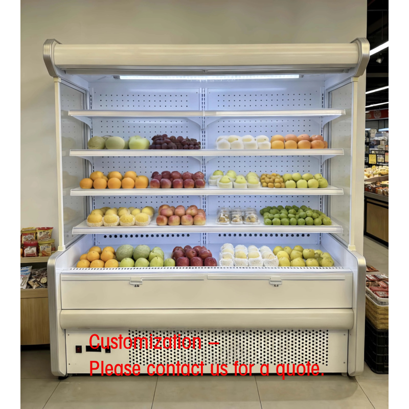 Refrigerated Display Case - カスタム多層オープンショーケース食料品陳列冷蔵庫（コンプレッサー冷却、デジタル温度制御付き）