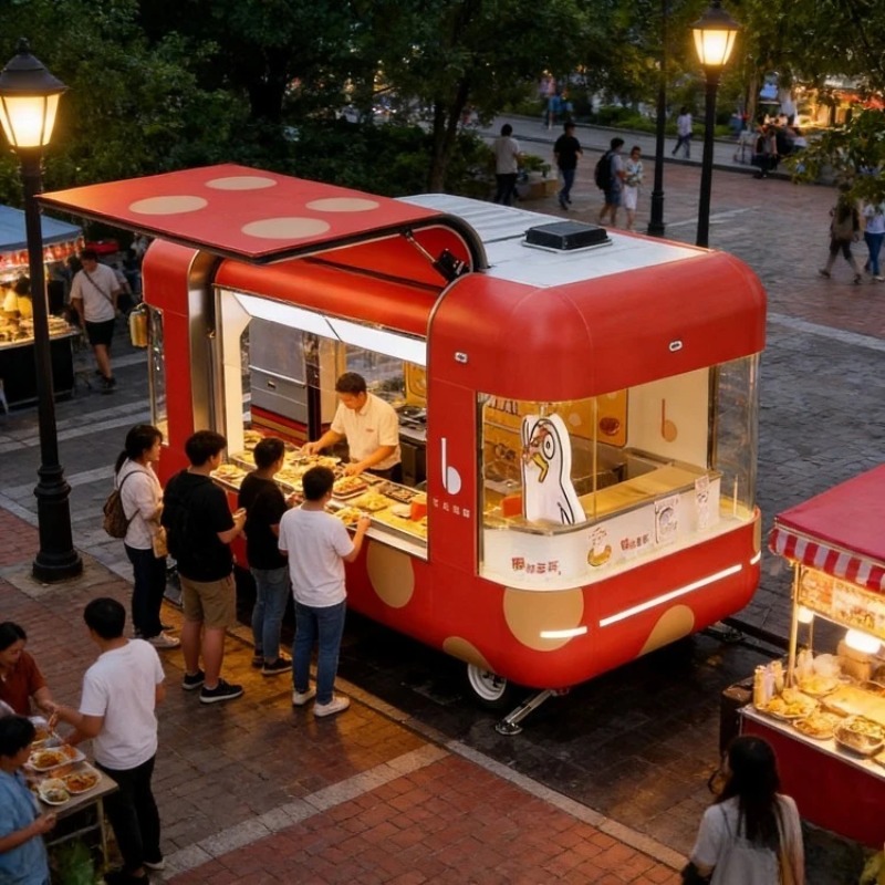 Commercial Kitchen Trailer - フードトレーラー販売中、業務用フードトラックモバイルキッチン、フル装備の内装、小規模ビジネス、フェスティバル、マーケット向け