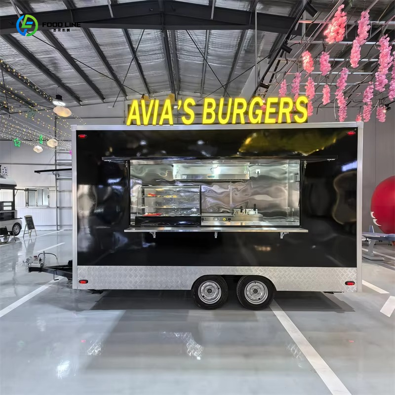 Commercial Kitchen Trailer - 移動式フードトレーラー業務用キッチンステンレス製BBQピザホットドッグコーヒーアイスクリーム屋台販売用