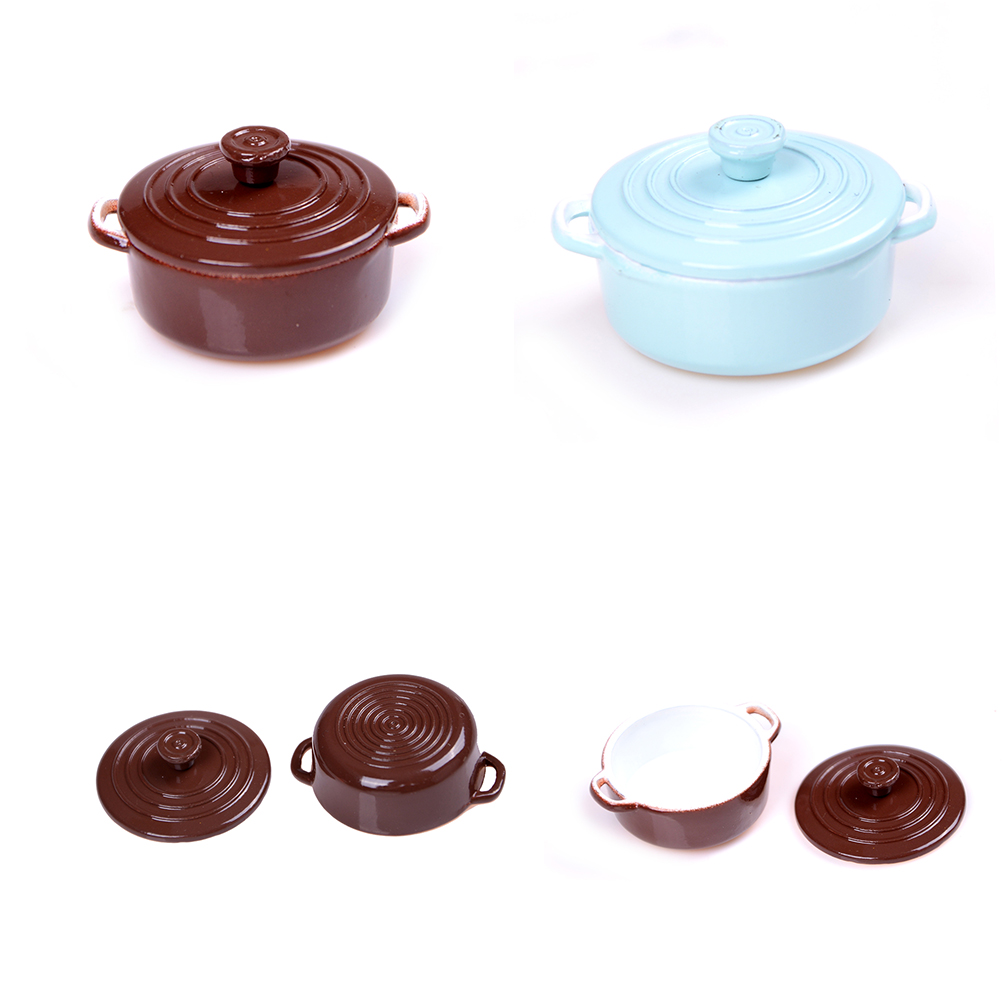 Commercial Kitchen Cooking - ドールハウス用ミニチュアキッチン用品,1:12スケール,蓋付きミニポット,ドールハウス用アクセサリー,キッチンおもちゃ