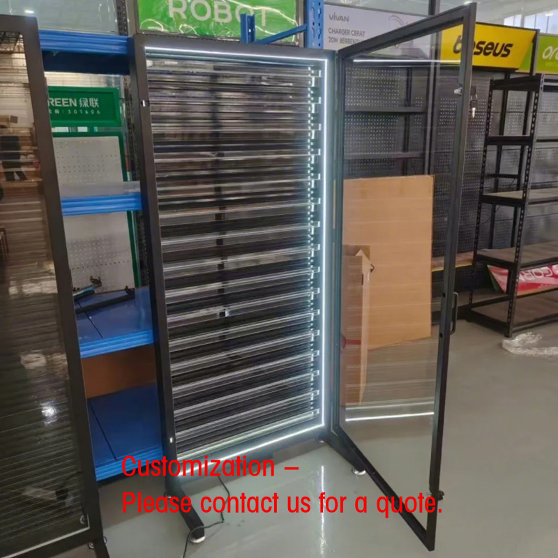 Refrigerated Display Case - カスタムロック式壁掛けキャビネット バスケットボール ホッケー トレーディンググレードカード収納 ディスプレイカード付き