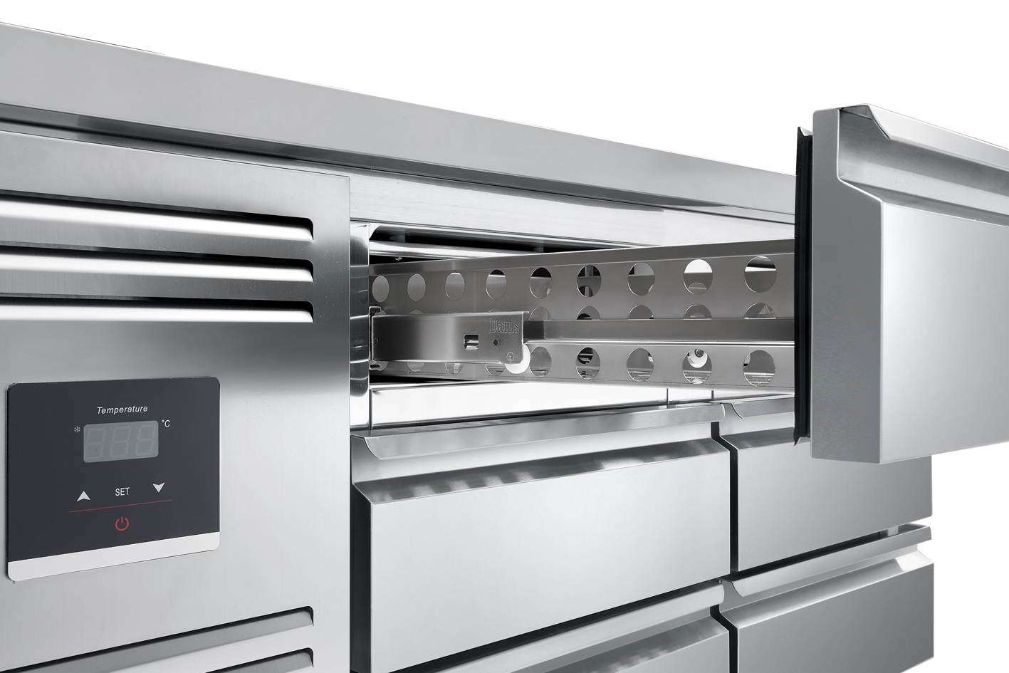 調整可能なステンレス製ワークベンチ冷蔵庫、6/9段引き出し、 - Refrigerated Display Case のレビューと価格