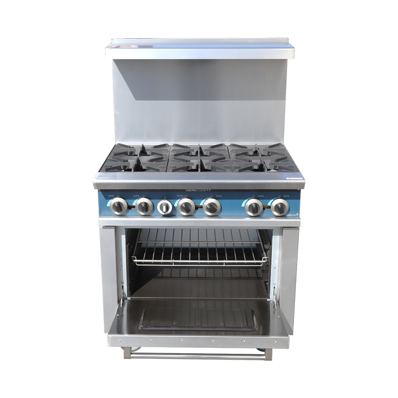 業務用厨房機器　自立型ステンレス製6口コンロ付きオーブン - Commercial Kitchen Cooking のレビューと価格