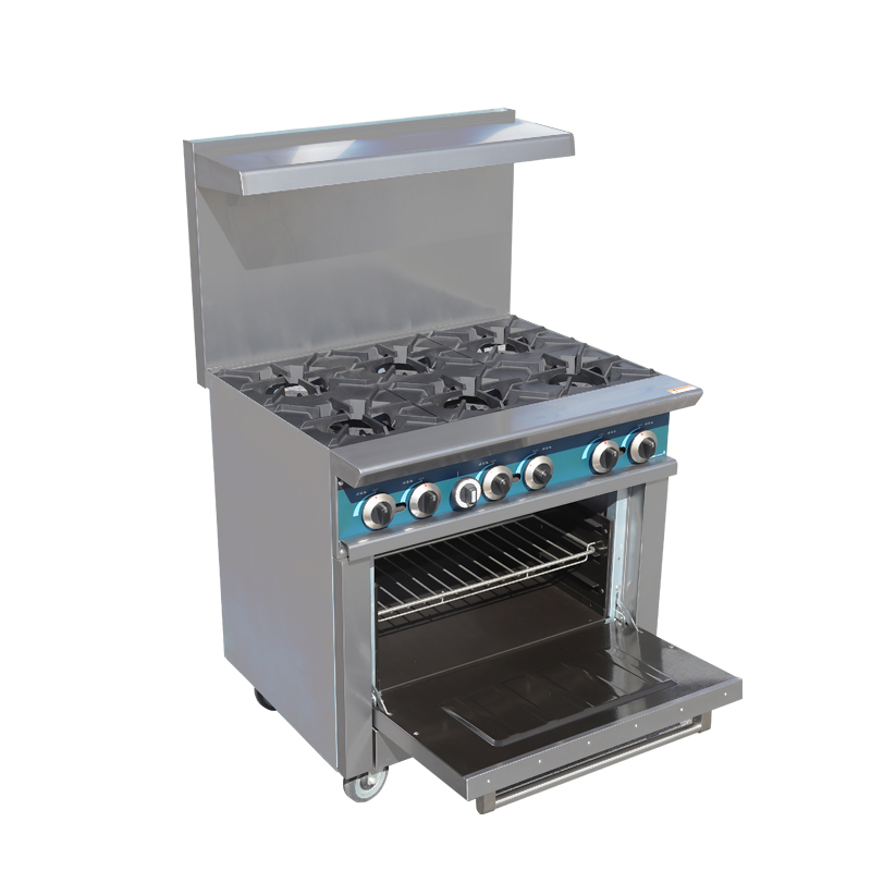 業務用厨房機器　自立型ステンレス製6口コンロ付きオーブン - Commercial Kitchen Cooking のレビューと価格