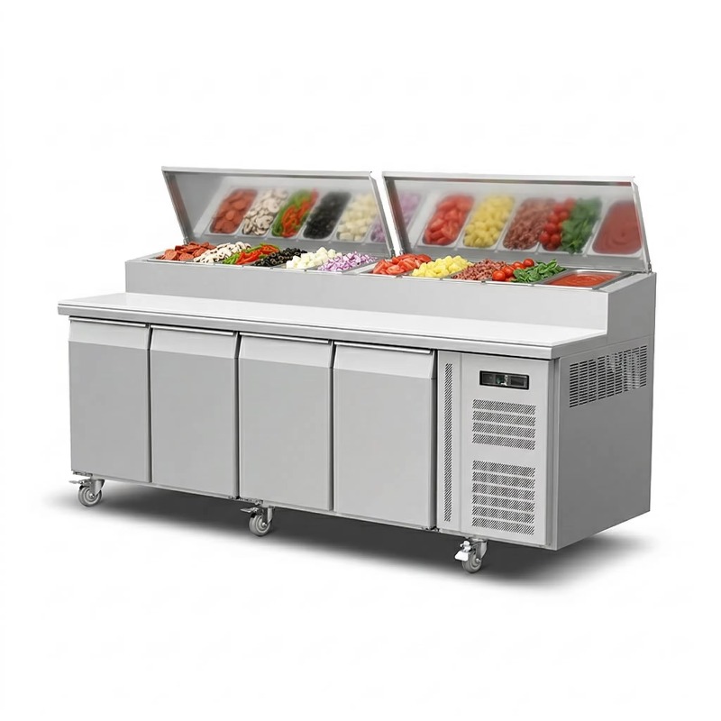 OEMカウンター冷蔵庫 サンドイッチ調理用 2ドア ステンレ - Commercial Kitchen Refrigerator のレビューと価格