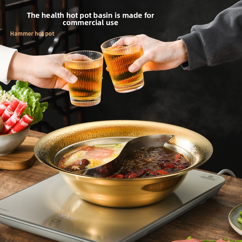 業務用特厚304ステンレス鋼ハンマーパターン二層式鍋/IH調 - Induction Cooker Commercial のレビューと価格