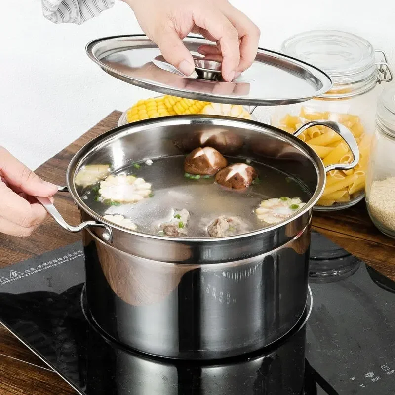 ステンレス鋼バケツ 304 ステンレス鋼スープポット蓋付きラ - Induction Cooker Commercial のレビューと価格