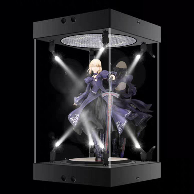 回転式LEDスポットライト付きアクリルボックスフィギュアディ - Refrigerated Display Case のレビューと価格