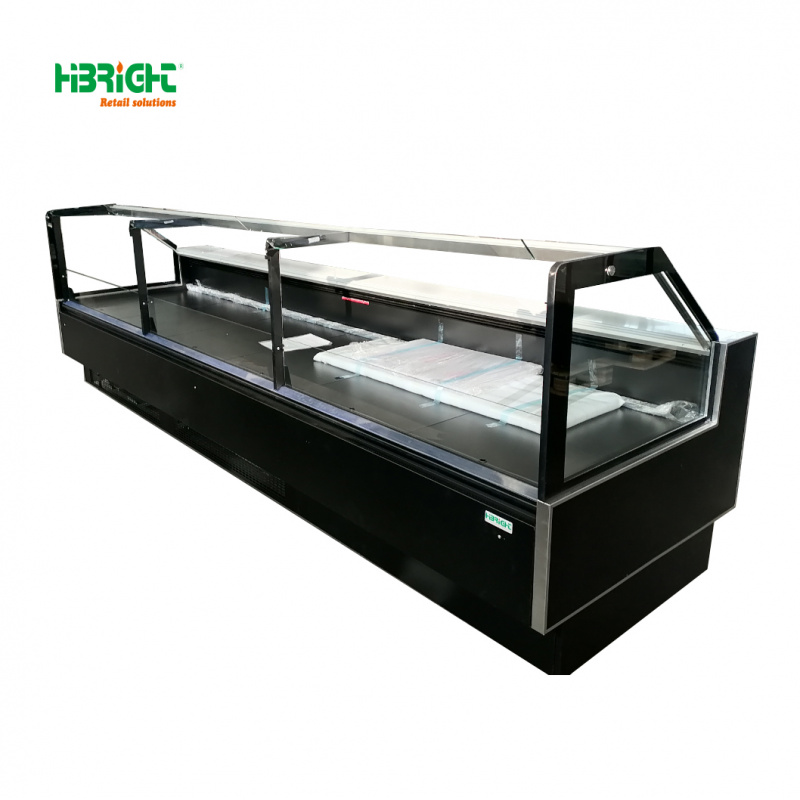 カスタムプラグイン式スーパーマーケット曲面ガラスカバー付きア - Refrigerated Display Case のレビューと価格