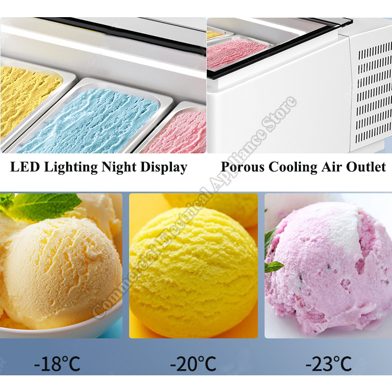 硬質アイスクリーム陳列キャビネット LED -18～23 ℃ - Refrigerated Display Case のレビューと価格